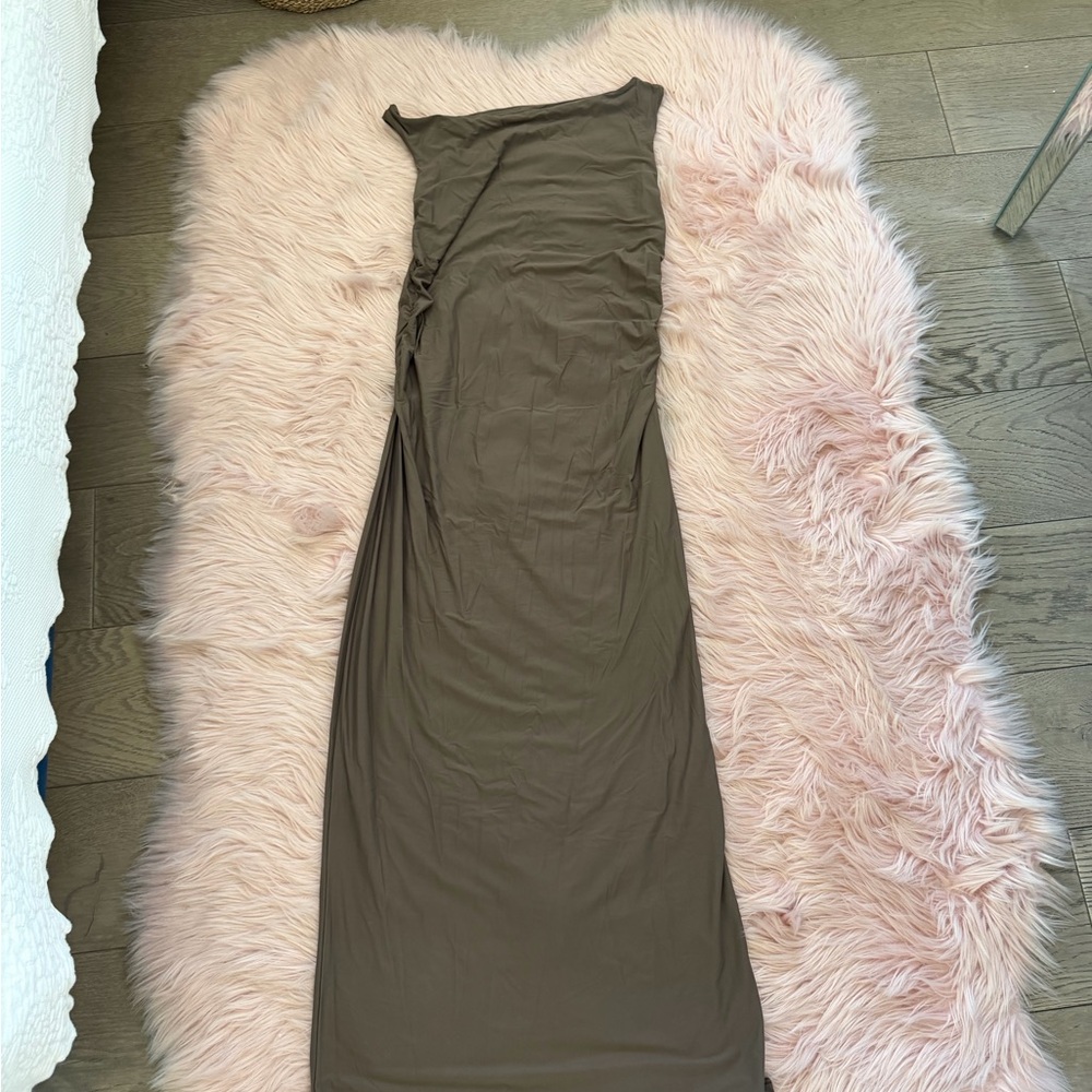Wild Fable One Shoulder Taupe Dress
